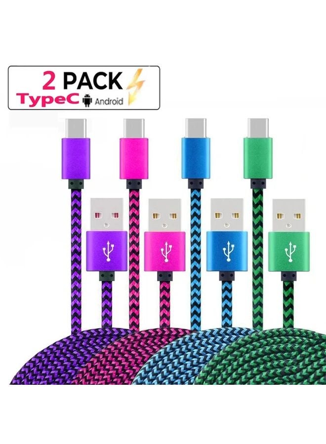 2 Pack Purple Nylon Braided USB C to USB C Cable 3A Fast Charging 39 37 Inch - Image 2